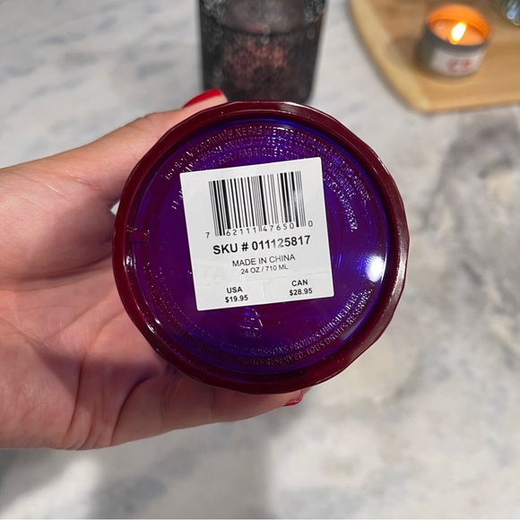 Starbucks NWT Radiant laser Purple Tumbler with Straw 24 oz - Picture 5 of 7